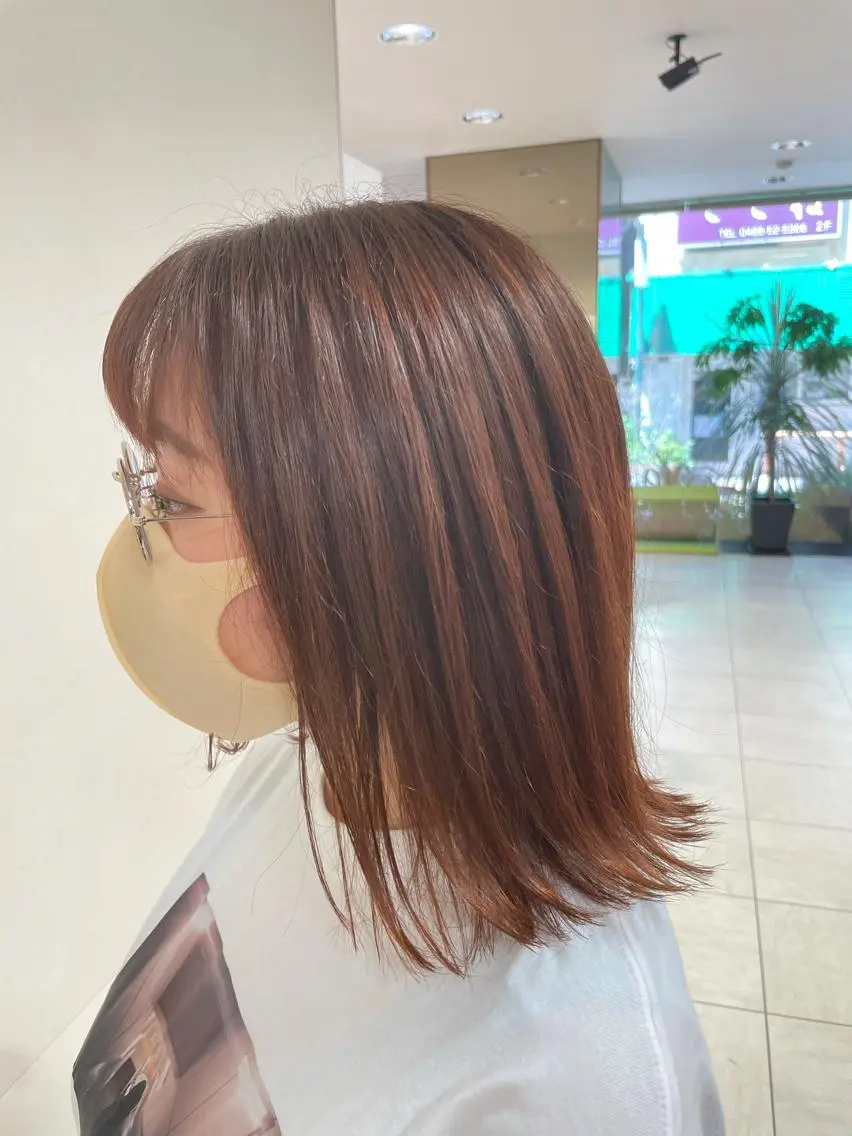 ミディアム カラー ヘアアレンジ カット ヘアカラー トリートメント 【Sweep】おじま のぞみのヘアスタイル