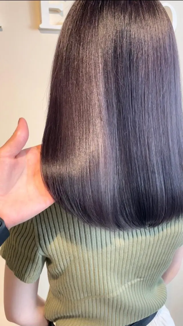 セミロング カラー ラベンダーカラー バイオレットカラー チヒョ🦋 韓国hair🇰🇷のヘアスタイル