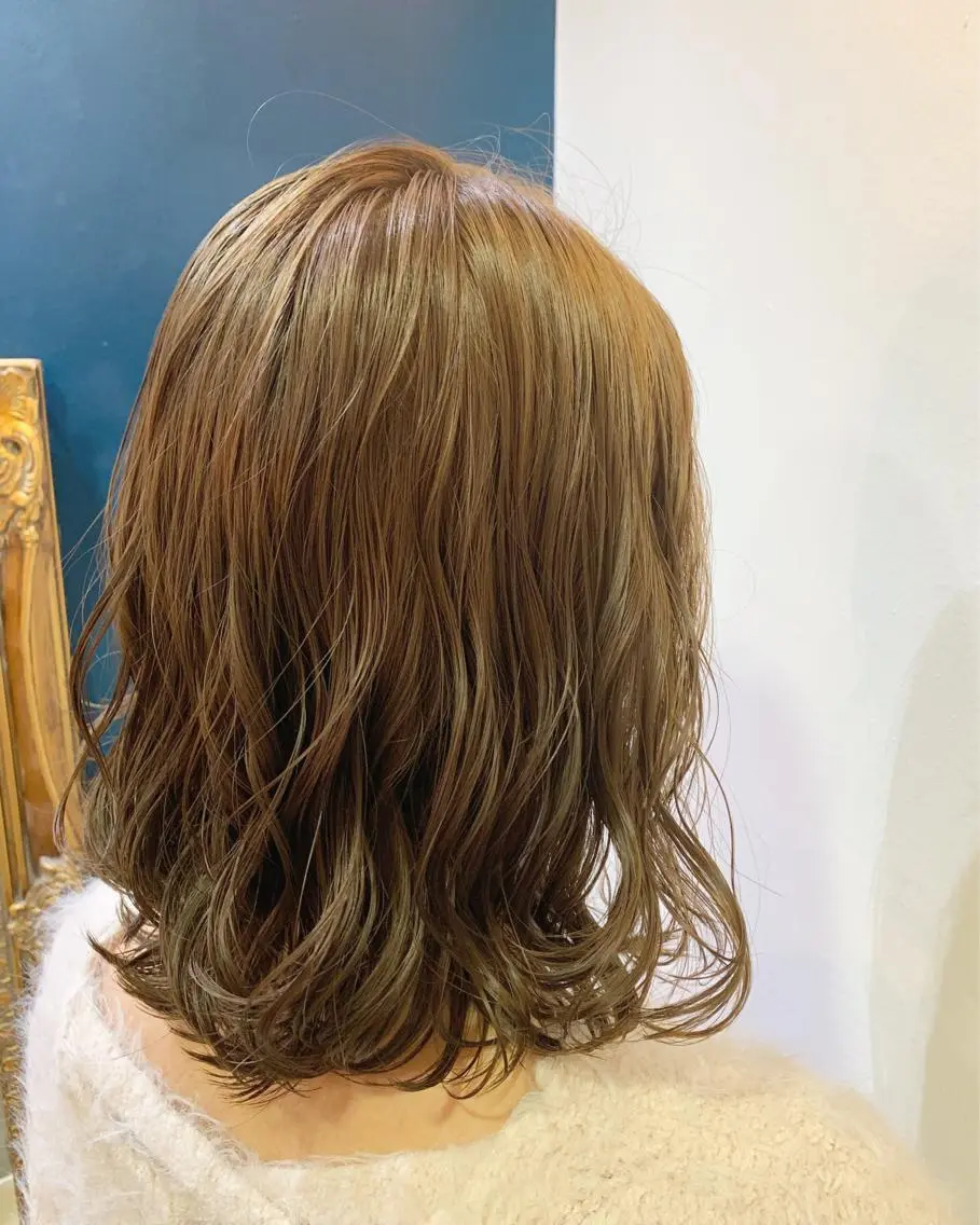 ミディアム カラー ヘアアレンジ ベージュカラー カット ヘアカラー トリートメント 山崎 澪 レイヤーカット/大宮のヘアスタイル