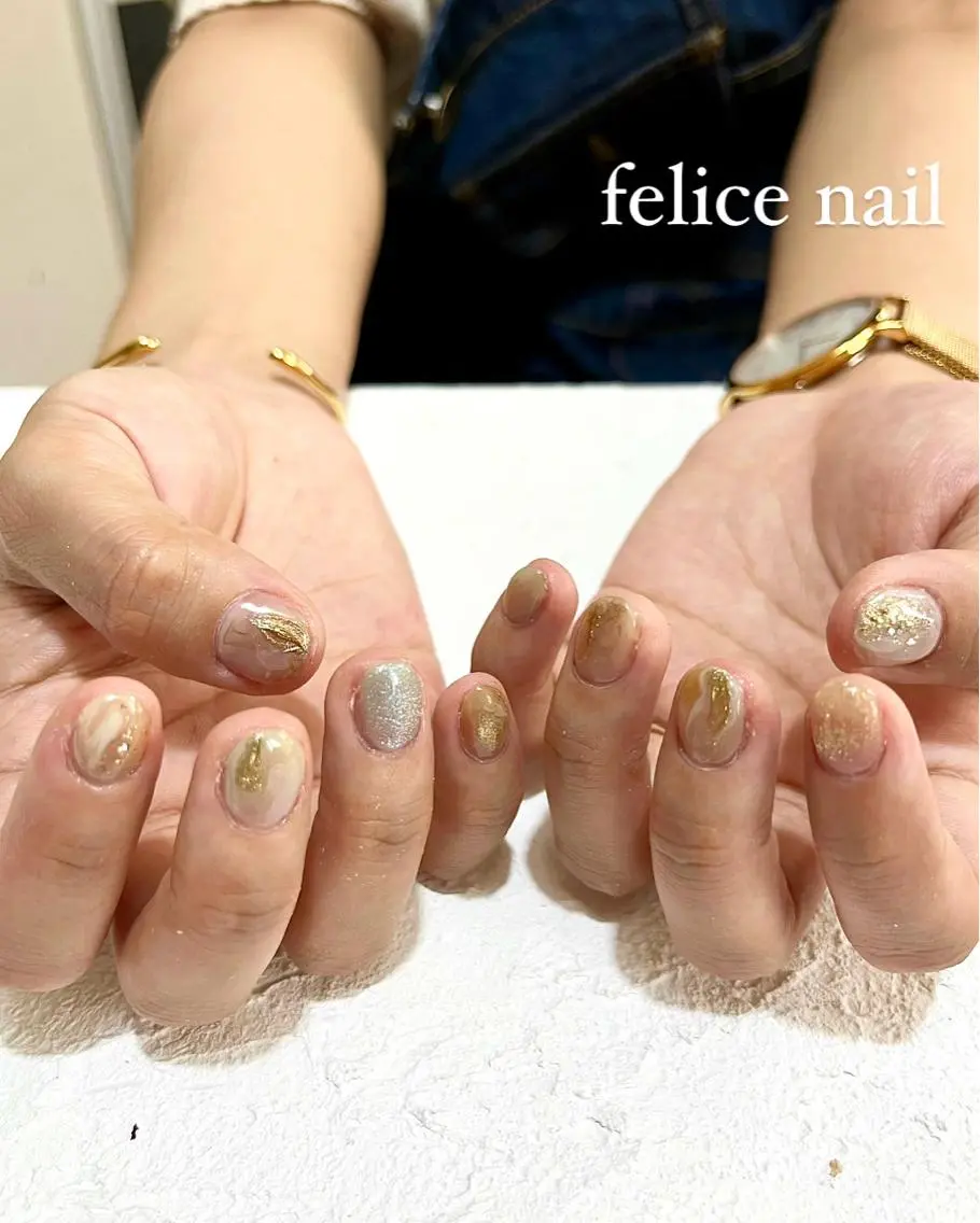 ネイル ジェルネイル ニュアンスネイル ショートネイル 夏ネイル felice nailのネイルデザイン