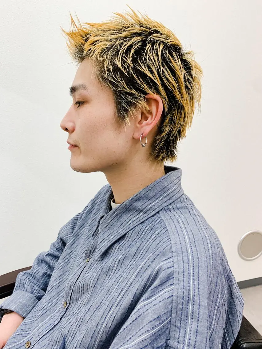 ショート メンズ メンズ専門ブリー チカラー⚡️リュウジのヘアスタイル