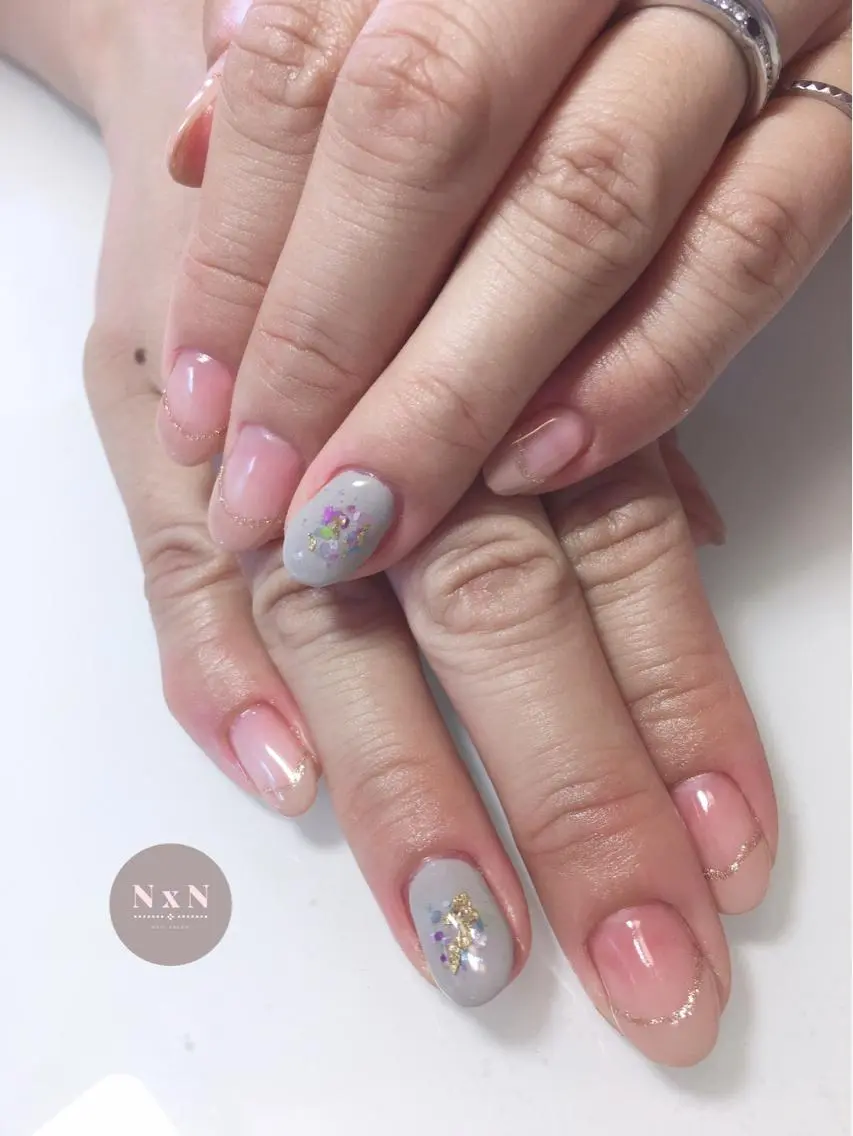 ネイル フレンチネイル ジェルネイル ぷっくりネイル nail salon N×Nのネイルデザイン