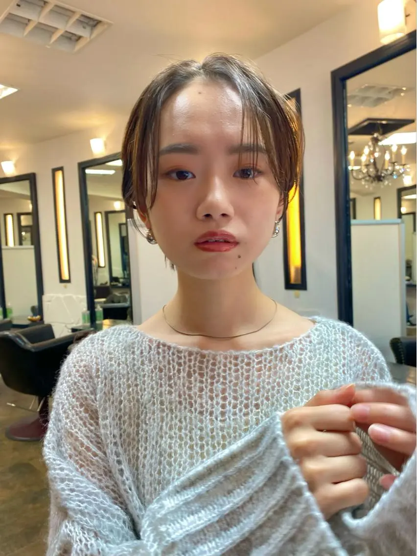 ショート カラー ハンサムショート ショートヘア カット ヘアカラー トリートメント ボブ/縮毛矯正/ レイヤー/塚田のヘアスタイル