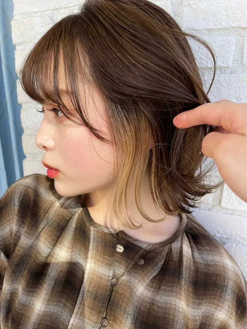 セミロング カラー ヘアアレンジ 仙台Ｉ韓国レイヤー Ｉ髪質改善Ｉ伊藤拓海のヘアスタイル