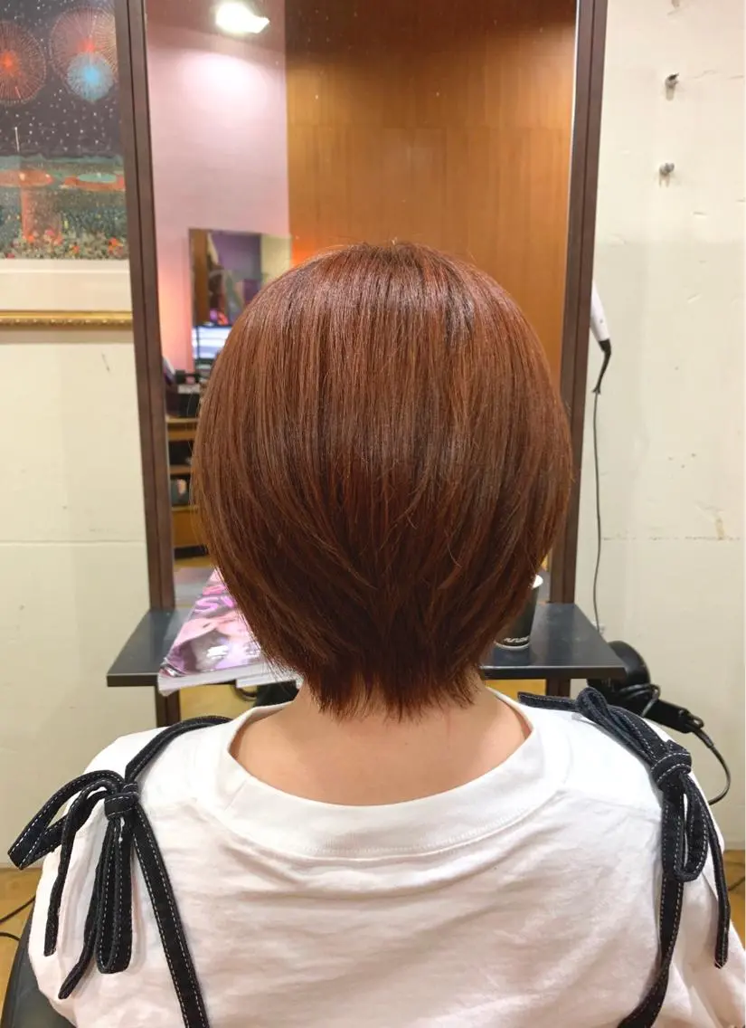 ショート カラー オレンジ 韓国レイヤーカット★ 小林大樹のヘアスタイル