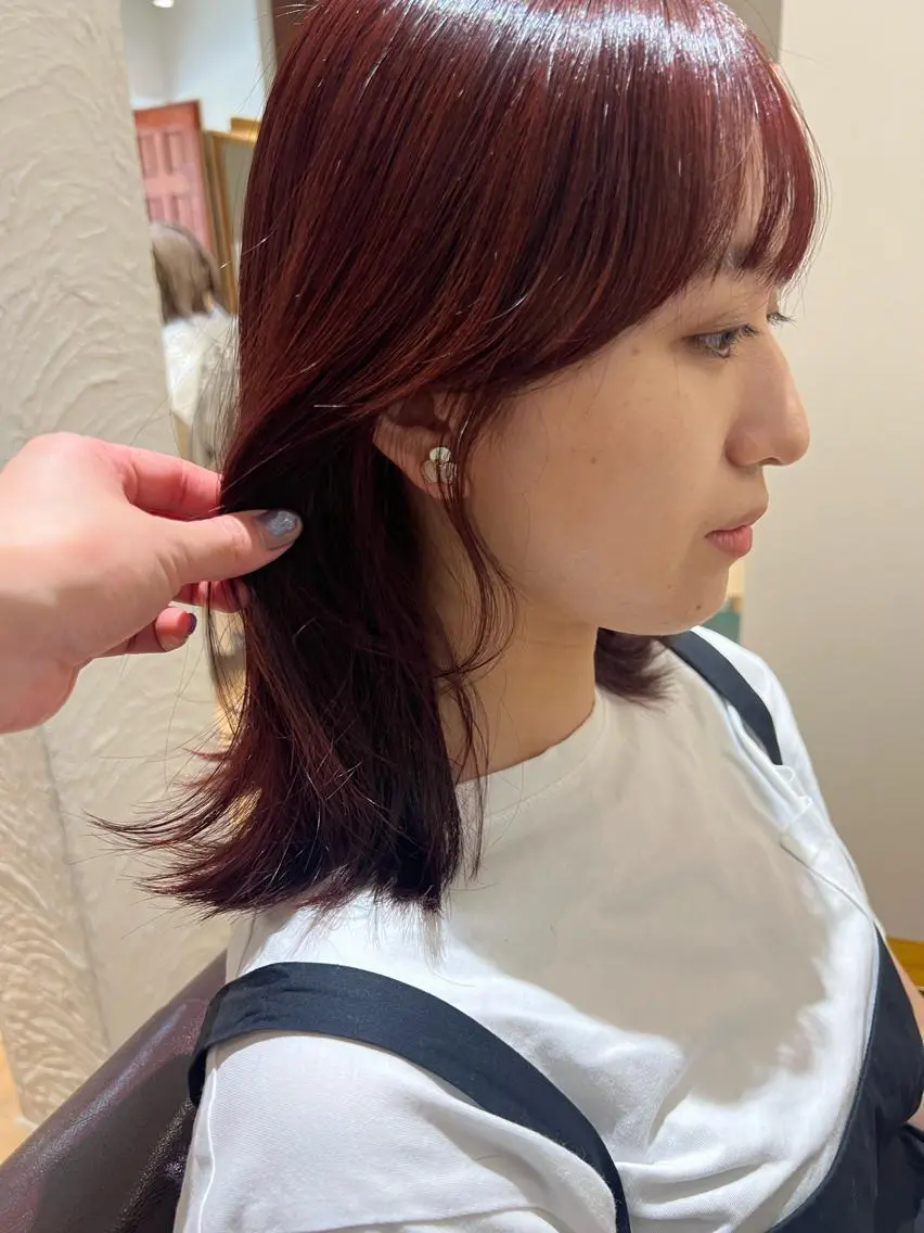 ミディアム カラー 🥀韓国ヘア🥀 宮津真菜のヘアスタイル