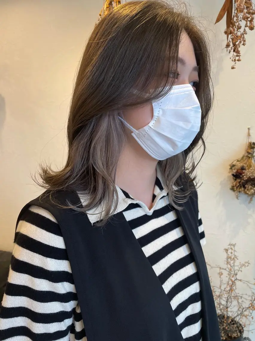 ミディアム カラー ベージュカラー ブリーチ ホワイトベージュ ヘアカラー m ā l o.🌷 サカモトマイコのヘアスタイル