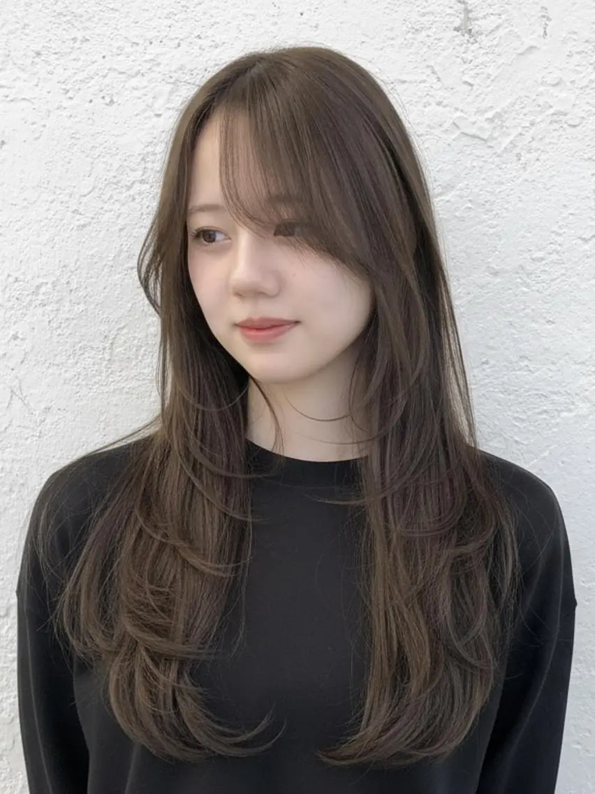 ロング カット ヘアカラー トリートメント kuschel ホリグチのヘアスタイル