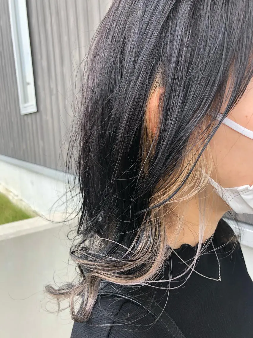 ミディアム カラー ハイライトカラー 顔周りカット ハイライト カット ヘアカラー トリートメント NAKAGAWA YUICHIのヘアスタイル