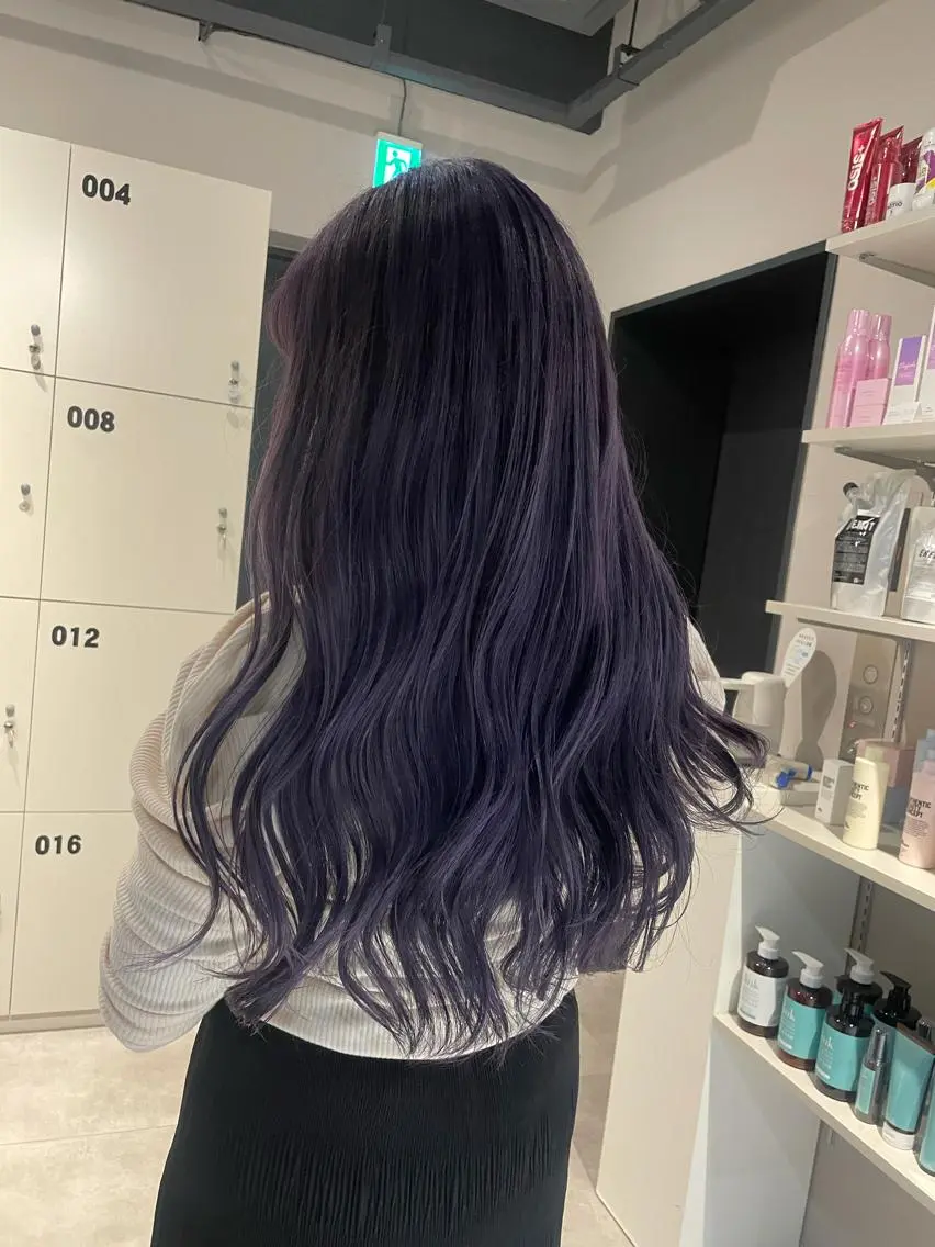 ロング カラー パープルカラー ブリーチ👩‍🦳/ ‪✂︎MANAMIのヘアスタイル