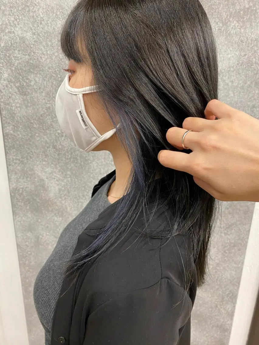 ロング カラー ブルーカラー インナーカラー 大人可愛いHair ❤︎Ayakoのヘアスタイル