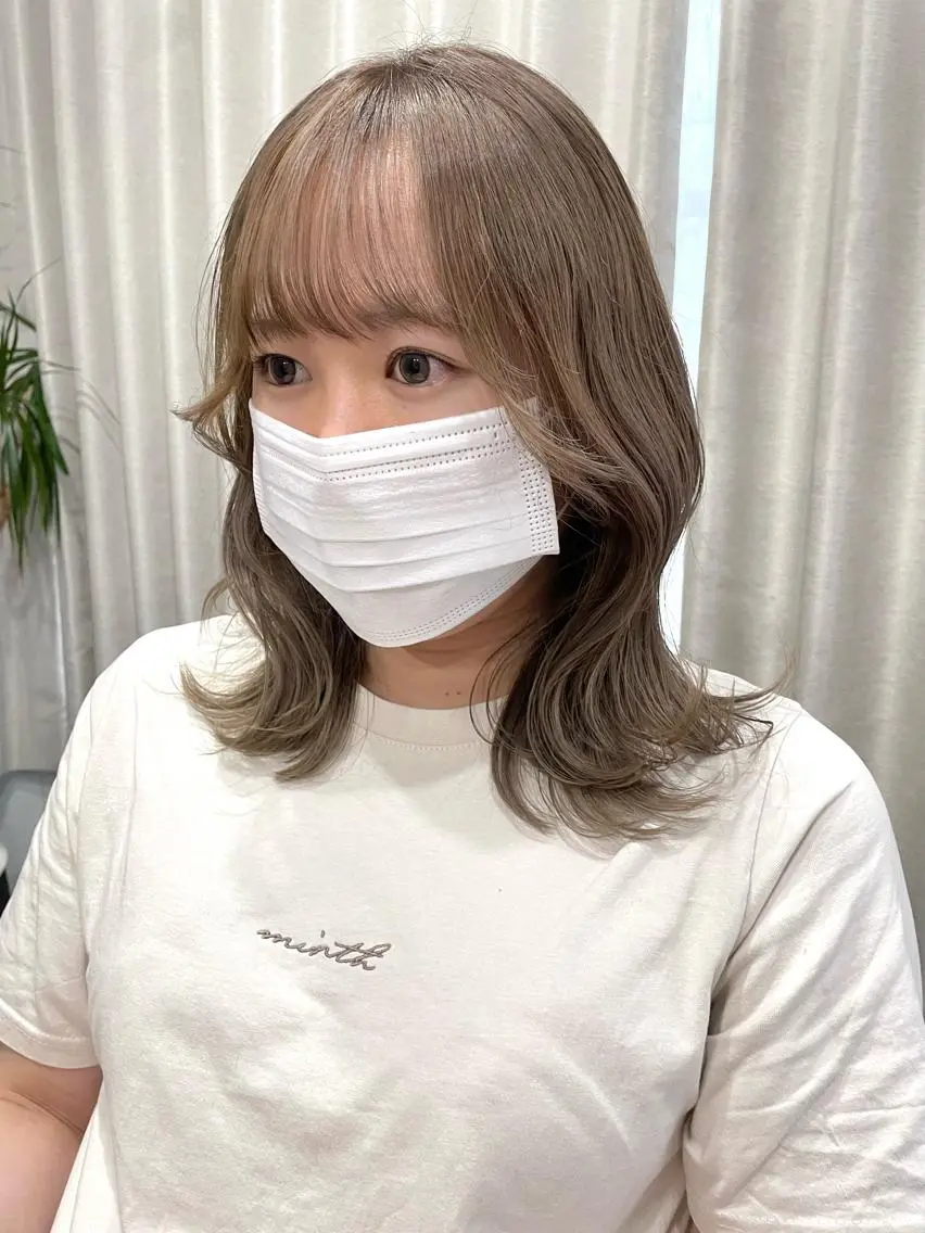 ミディアム カラー カット ヘアカラー レイヤーカット/透明 感カラー🩵中村友美のヘアスタイル
