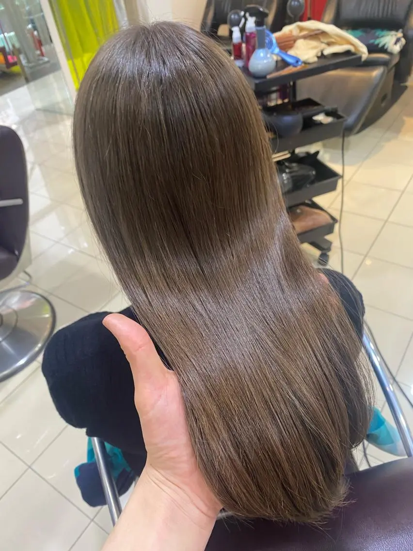 カラー ベージュカラー ダブルカラー ミルクティーベージュ ハラユウタ 千歳船橋駅のヘアスタイル