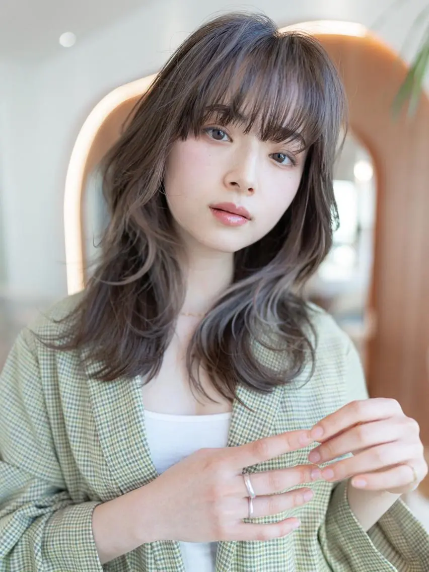 ミディアム カラー カット ヘアカラー トリートメント 🉐レイヤー/塩見 弘樹🉐渋谷のヘアスタイル
