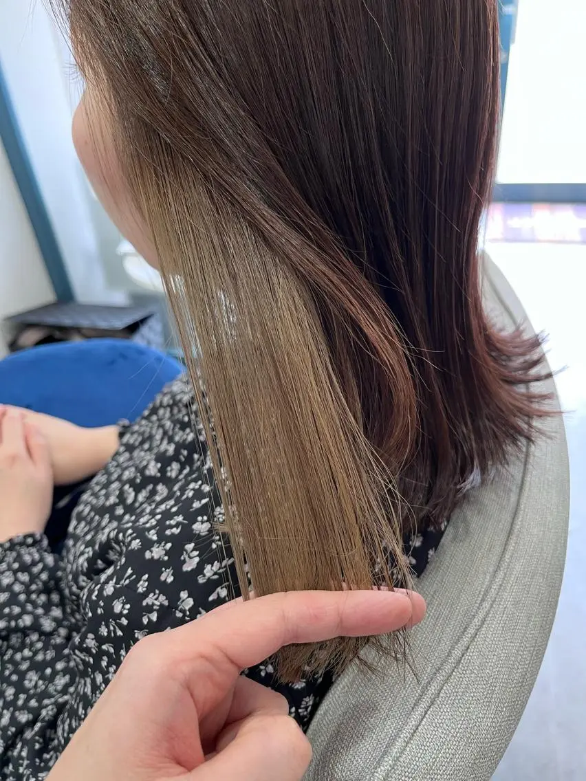 セミロング カラー liL hair サトウリョウタのヘアスタイル