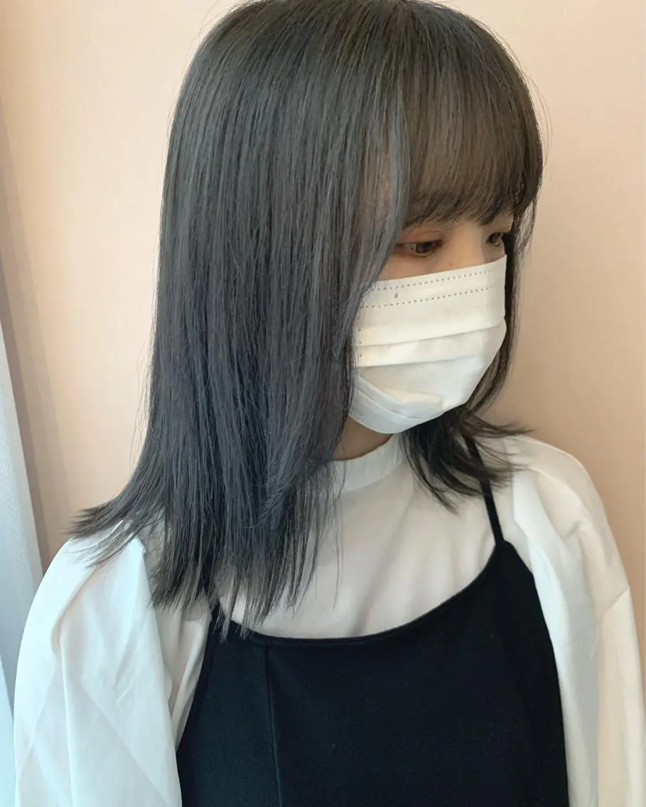 ミディアム カラー ブリーチ グレージュ オリーブグレージュ オリーブグレー カット ヘアカラー トリートメント hubhair レイヤー/透明感のヘアスタイル