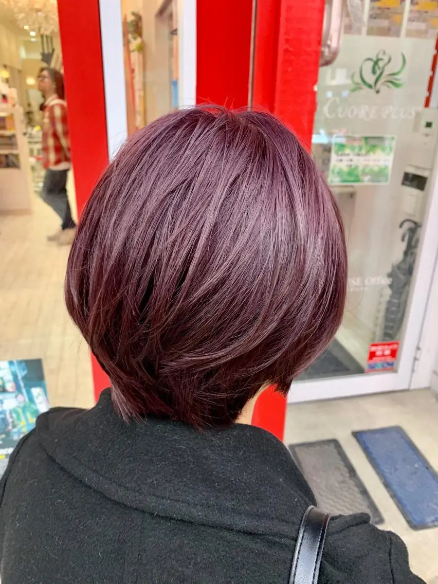 セミロング カラー ヘアアレンジ ピンクカラー 今村公介 ブリーチ特化、派手髪のヘアスタイル