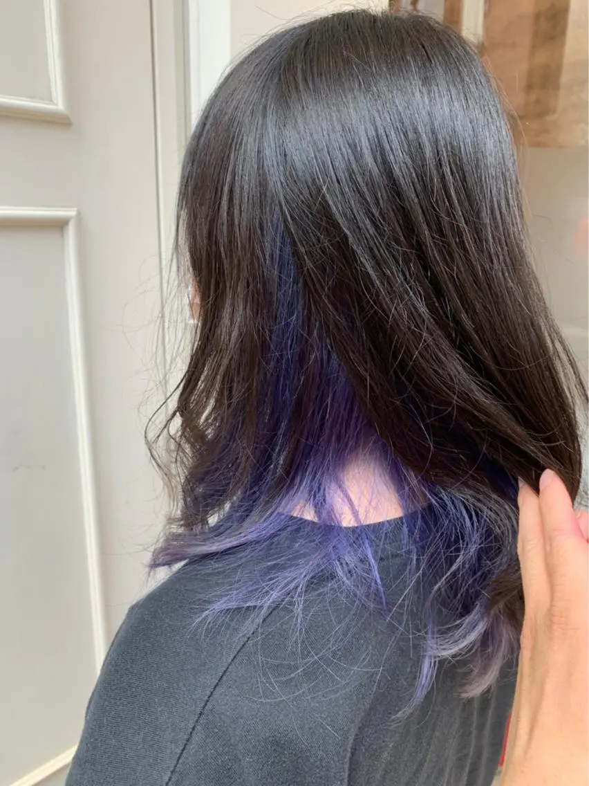 セミロング カラー アッシュ ブルーカラー ブルーラベンダー ラベンダーカラー 🫟Blanco🫟 Color&Careのヘアスタイル