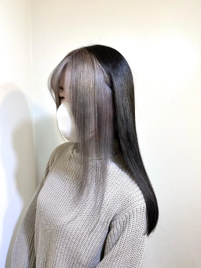 ロング カラー ヘアカラー ブリーチ毛対応酸性 ストレート🌈サキのヘアスタイル