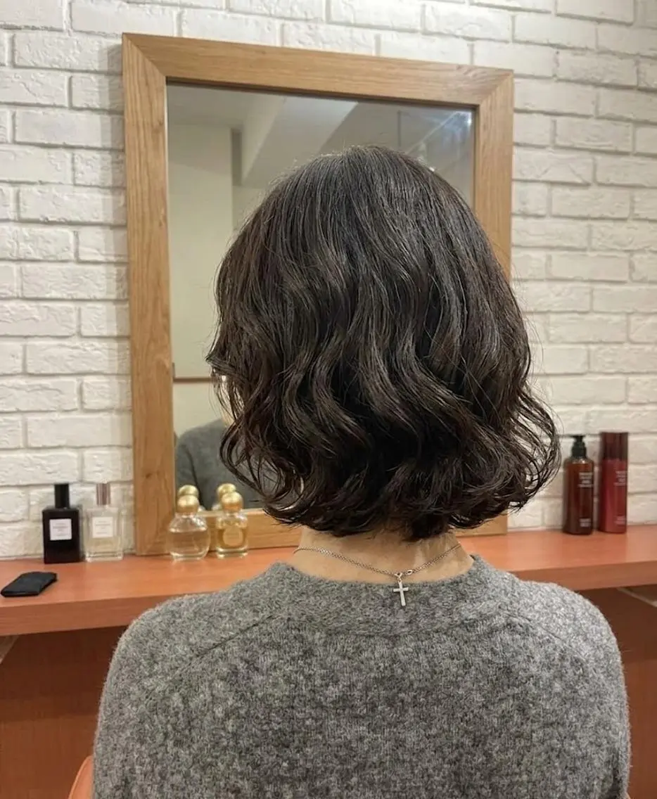 ミディアム カット パーマ トリートメント ヘッドスパ flencia 丸 和博｜カットのヘアスタイル