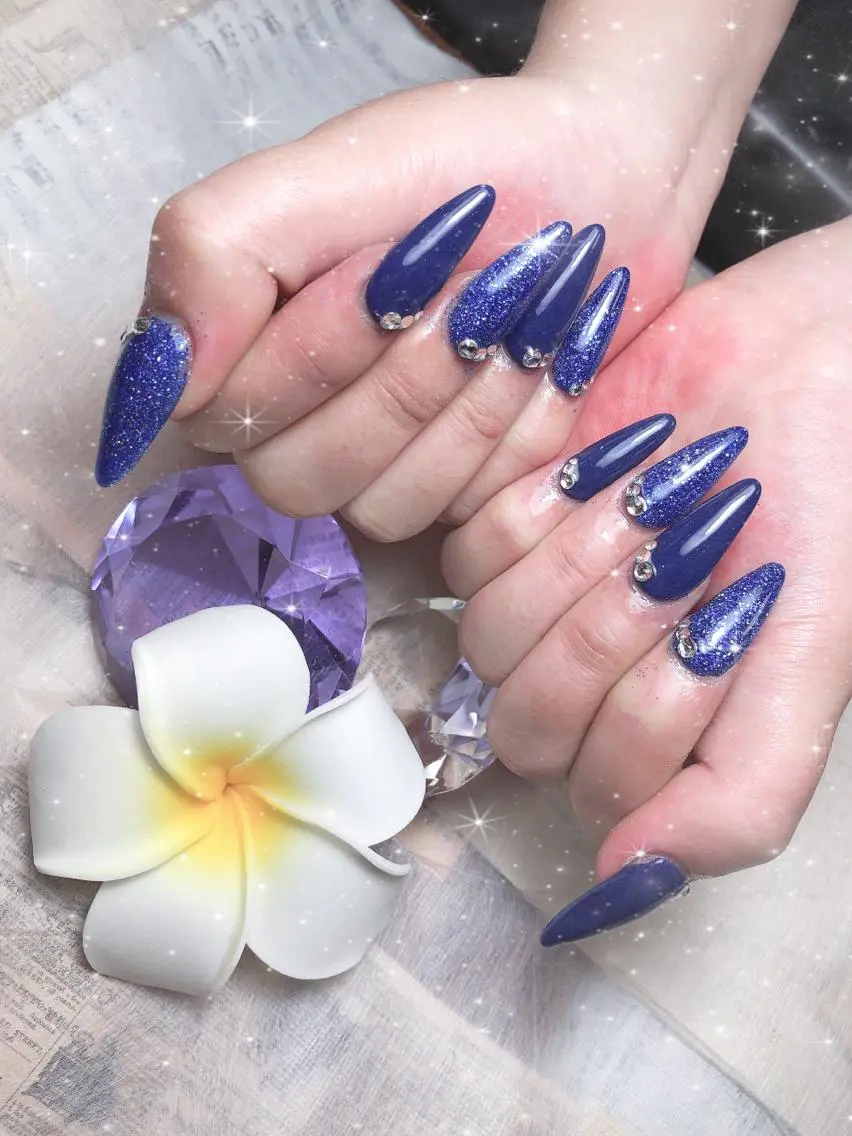 ロング ネイル ストーンネイル ハンドネイル 《LB》ラブリエ Nail&eyeのマツエク・マツパデザイン
