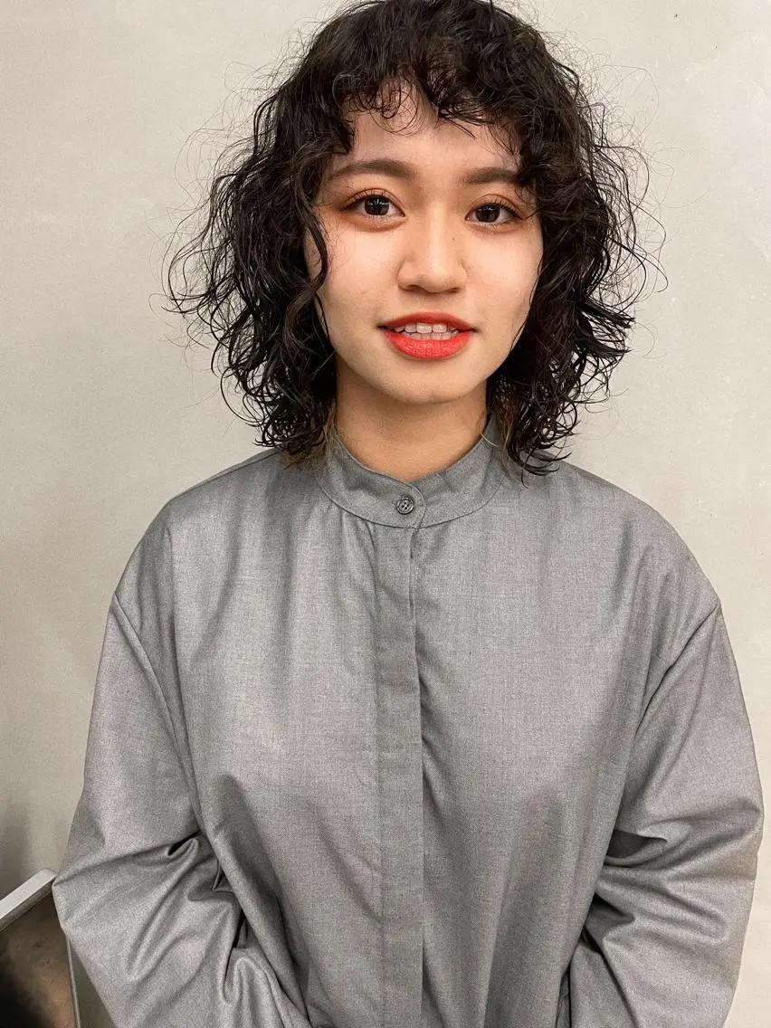 ミディアム カラー ミディアムパーマ カット パーマ トリートメント センスをお届けします 大谷将生infpのヘアスタイル