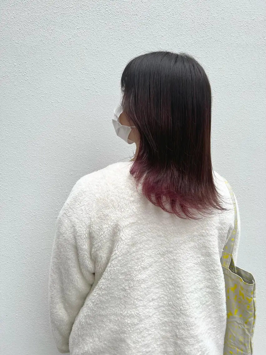 ミディアム カラー ヘアアレンジ ピンクカラー ピンクパープル パープルカラー 「sumi」 AMIのヘアスタイル
