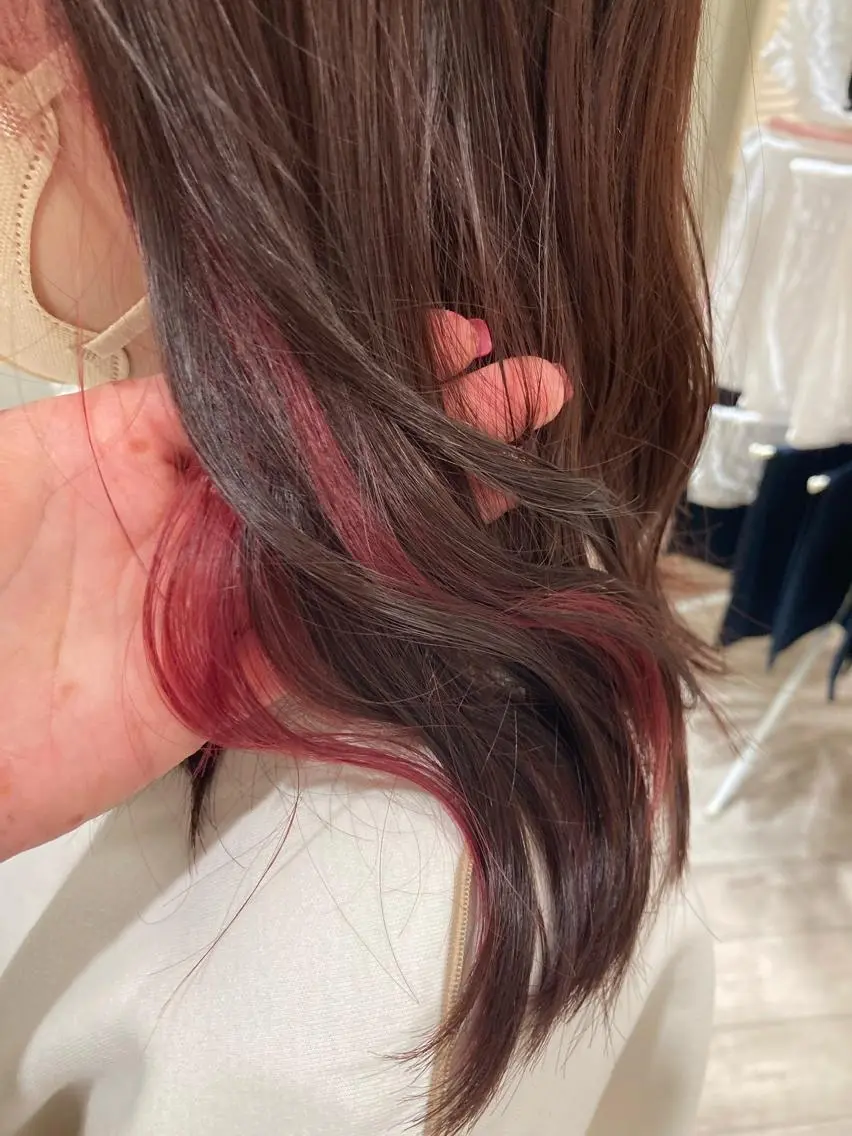 ミディアム カラー 曲がる縮毛矯正 LIBER 岩名のヘアスタイル