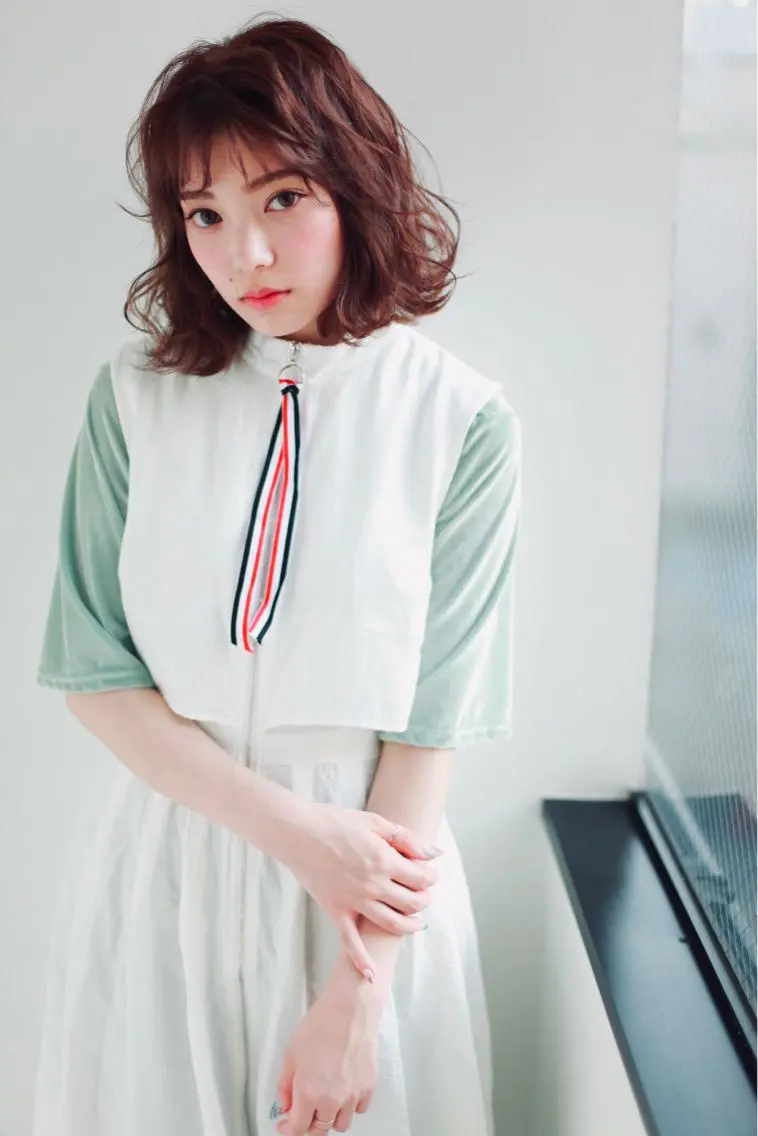 ミディアム カラー パーマ 🍀日比野 哲二のヘアスタイル