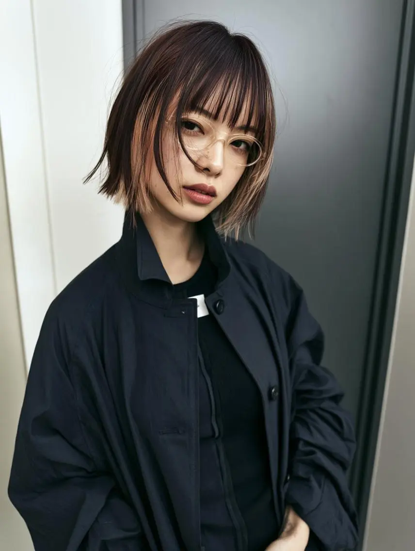 ショート ヘアカラー 縮毛矯正×レイヤー Hiroto/表参道のヘアスタイル