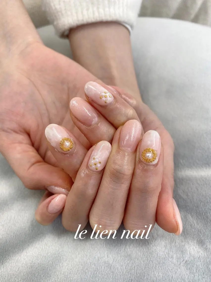 ネイル ピンク 春ネイル le lien nailのネイルデザイン