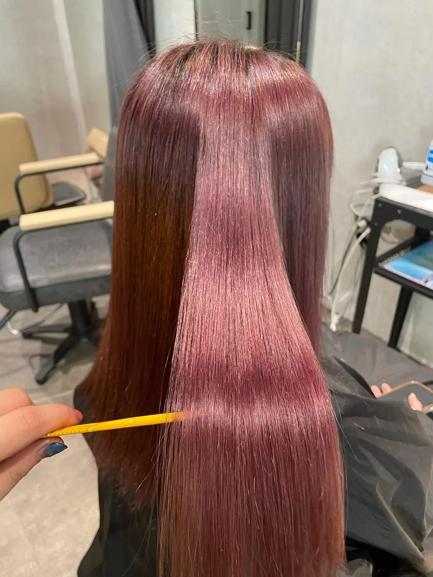 ロング カラー ブリーチ ケアブリーチ ピンクカラー ヘアカラー ナチュラル透明感🌱 小山美樹子のヘアスタイル
