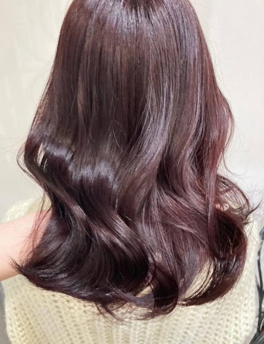 ロング カラー ブリーチ ブラウンカラー ブリーチなしカラー ピンクカラー ピンクブラウン mizu kiのヘアスタイル