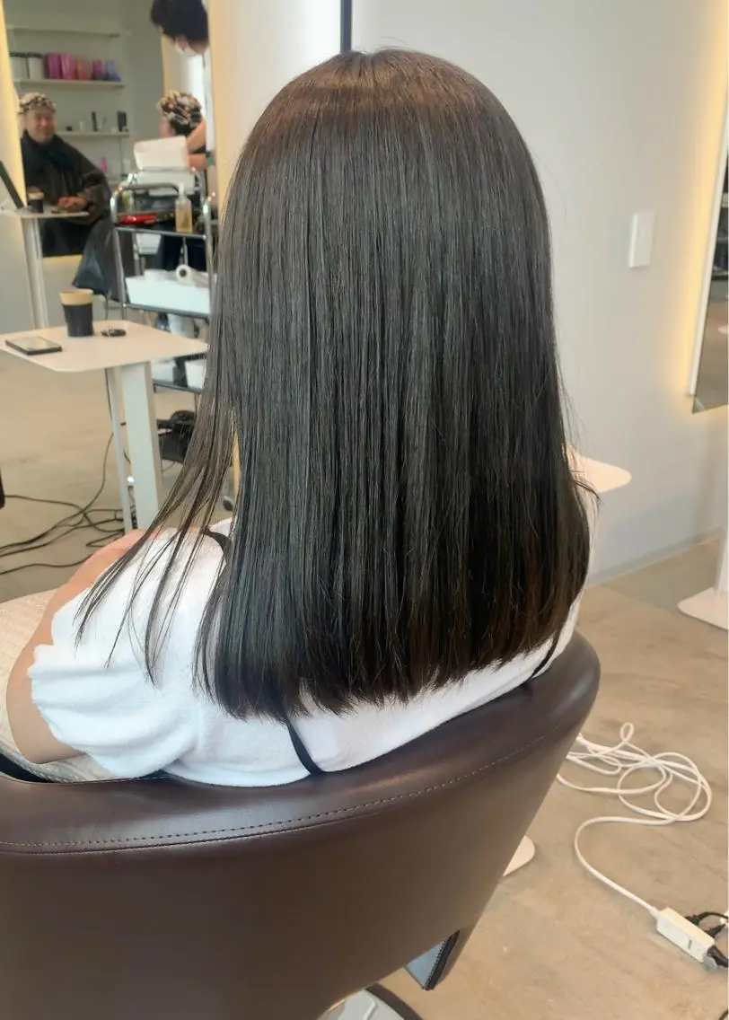 ミディアム カラー パーマ メンズ 髪質改善ストレート 中林優太のヘアスタイル