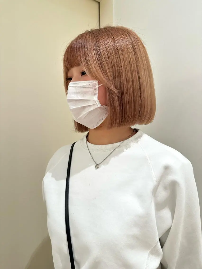 ショート カラー ヘアアレンジ 切りっぱなしボブ 黒髪 グレージュ ハイトーンカラー ボブ 🌿レイヤー/ブリー チ/🌿‬JINのヘアスタイル