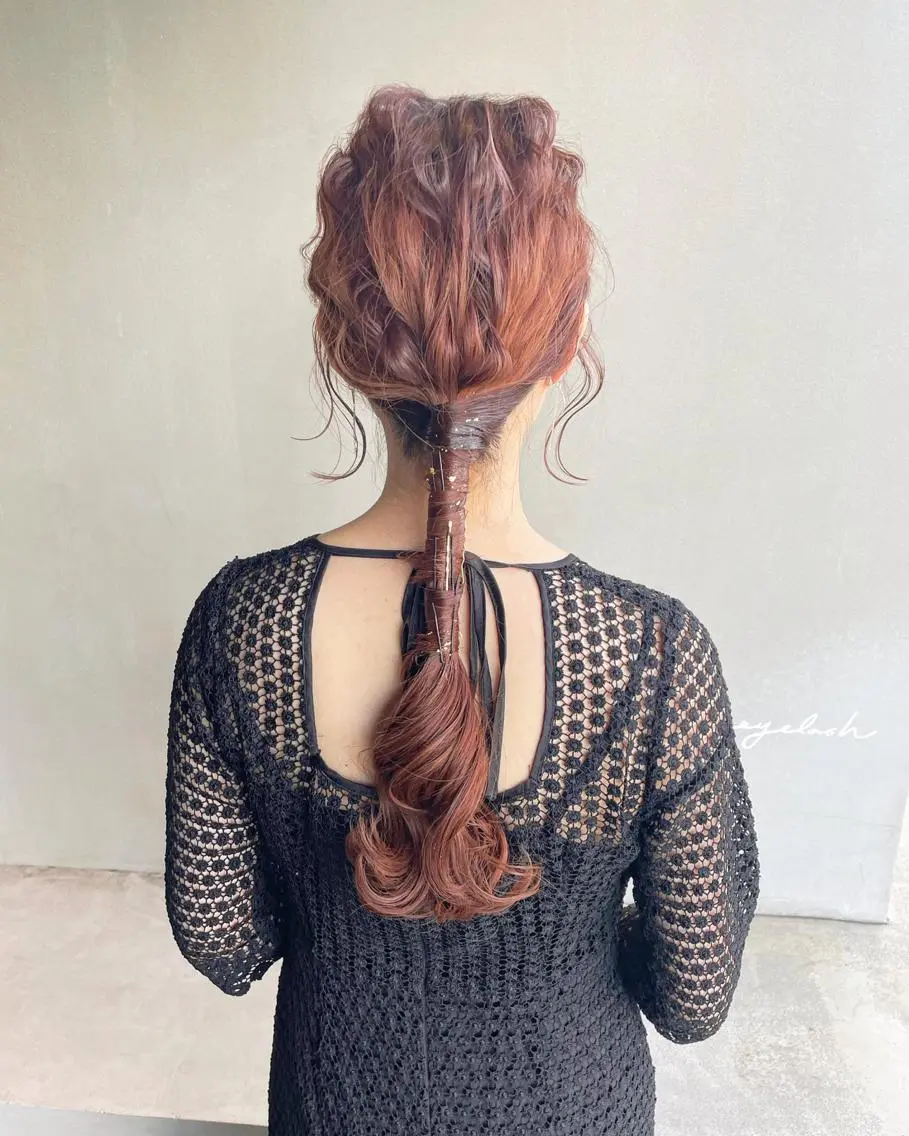 ロング ヘアアレンジ ヘアセット ハイトーンカラー♡ yuのヘアスタイル