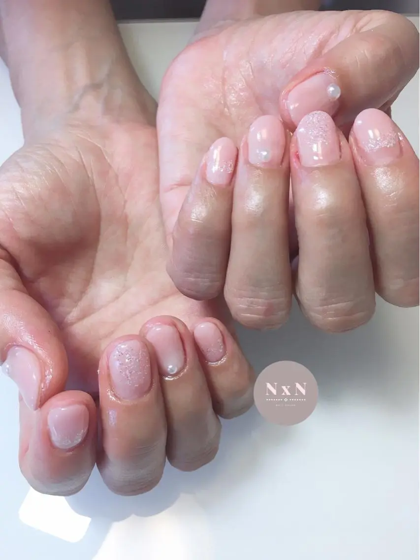 ネイル ジェルネイル グラデーション オフィスネイル ピンク ピンクベージュ nail salon N×Nのネイルデザイン
