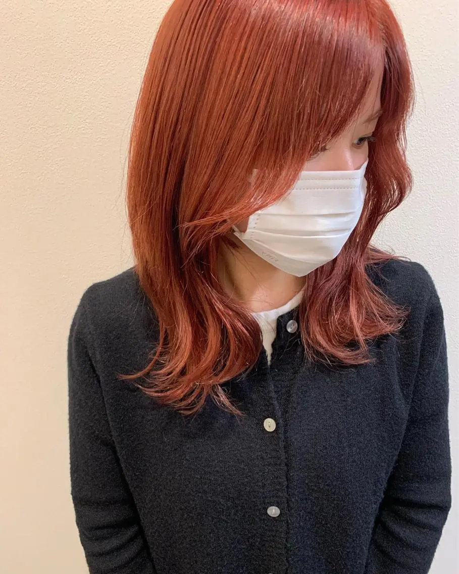 ミディアム カラー ヘアカラー MARU パーマ/レイヤーのヘアスタイル