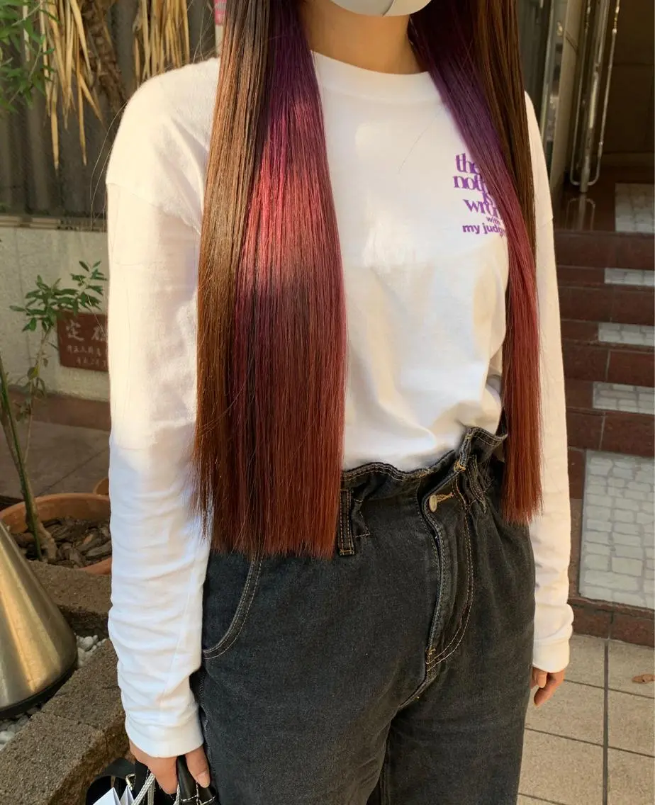 ロング カラー ブリーチ ピンクカラー Nanase ♡のヘアスタイル