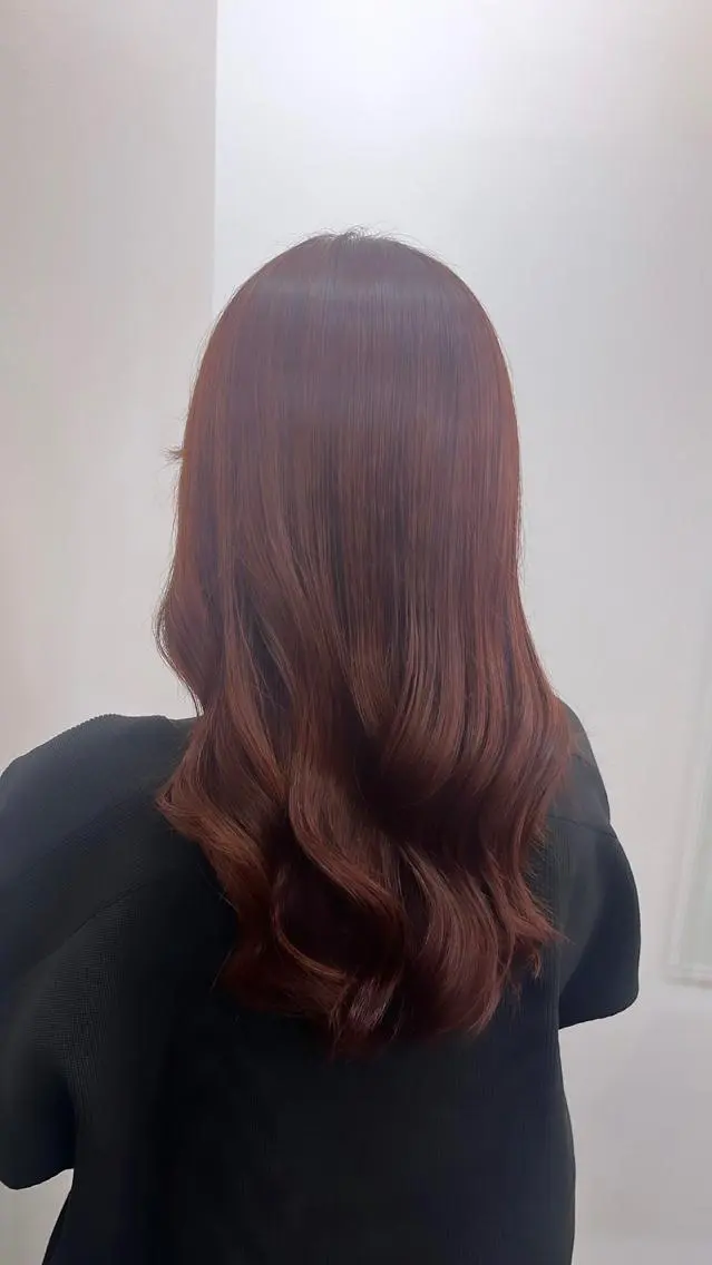 ロング カラー ブラウンカラー オレンジ オレンジブラウン ROW町田★ 船木のヘアスタイル