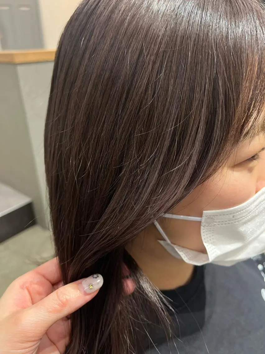 ミディアム ラベンダーベージュ ハイライト カット ヘアカラー ✽透明感カラー ✽ 🍆那須ももこ🍑のヘアスタイル