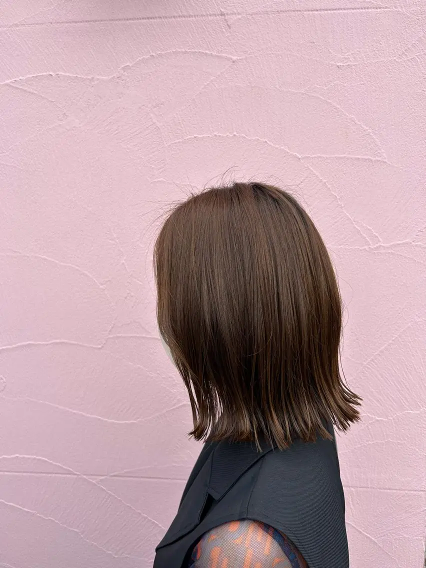 ミディアム 韓国風カラー ボブ ハイライト 髪質改善 韓国風ヘア 🔆韓国 norika🔆のヘアスタイル