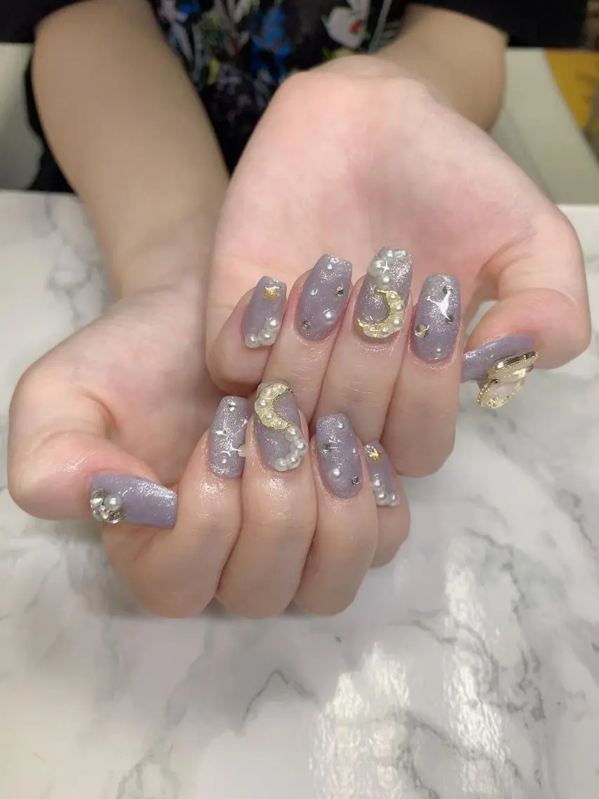 ネイル ハンドネイル はな💎ネイル ワンホン、長さ出しのネイルデザイン