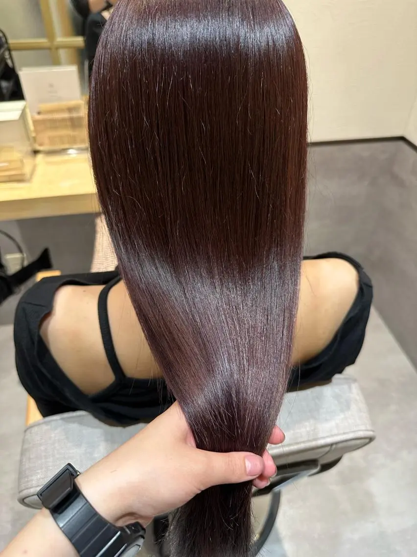 ロング カラー カット ヘアカラー トリートメント やまぐち あやみのヘアスタイル