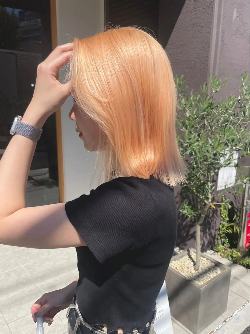 セミロング カラー 名古屋ハイトーン/ 🐶ブリーチ専門店のヘアスタイル