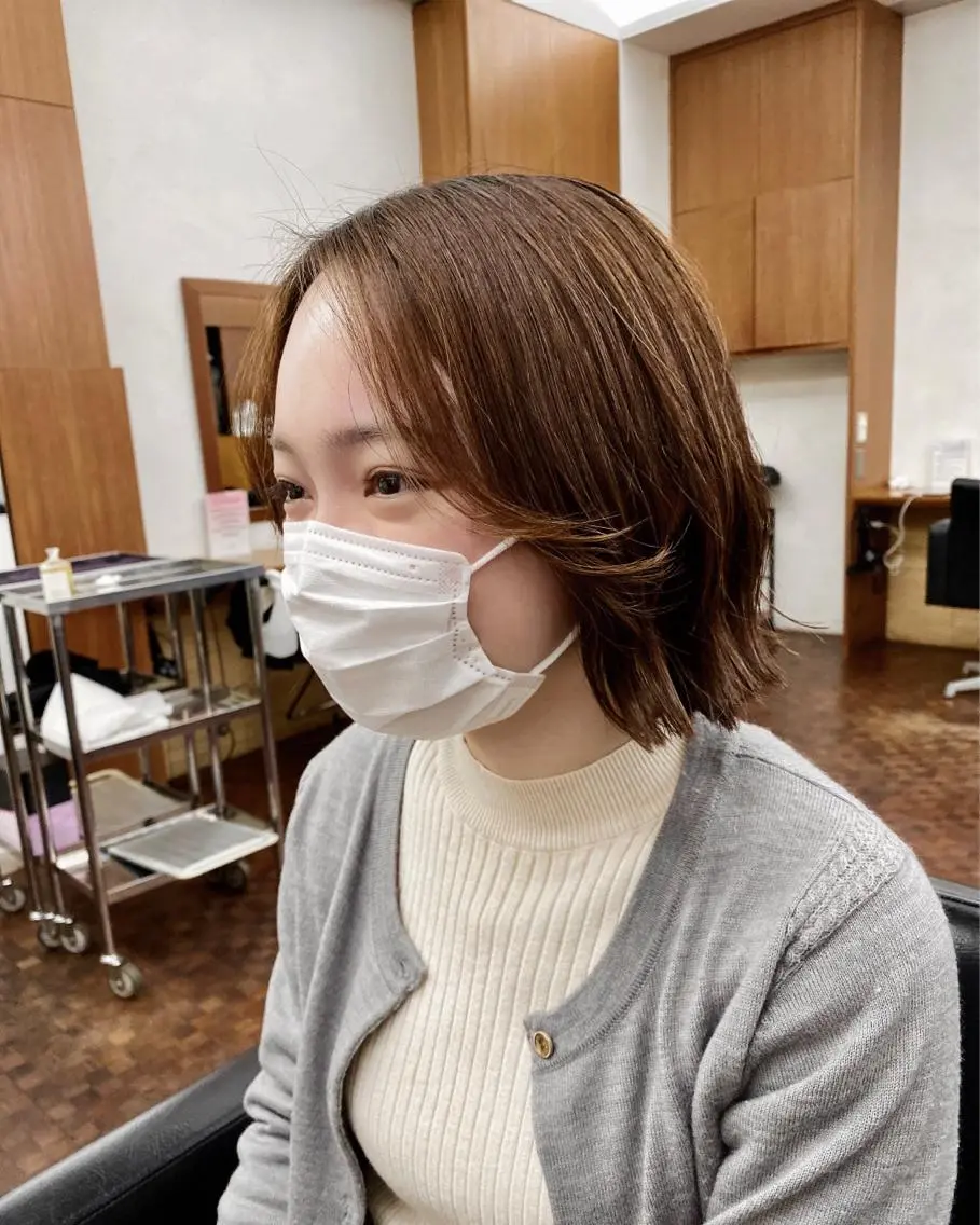 ショート カラー 似合わせレイヤー/ ケアパーマ/高倉のヘアスタイル