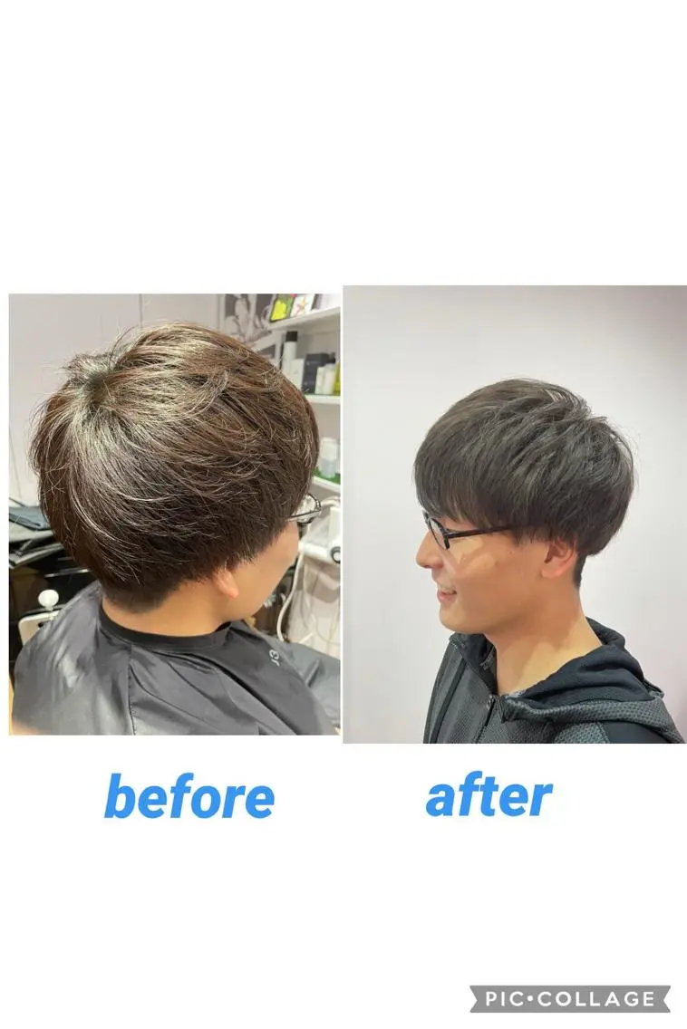 ショート メンズ マッシュ ツーブロック アッシュ カット パーマ 長屋 裕也のヘアスタイル