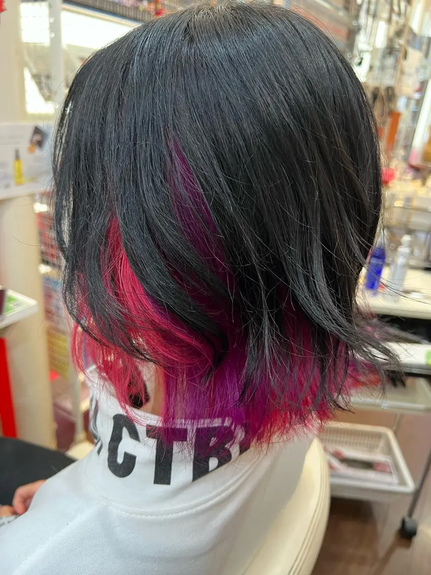 ショート カラー ピンクカラー パープルカラー ヘアカラー まさき✂︎ /ブリーチカラーのヘアスタイル