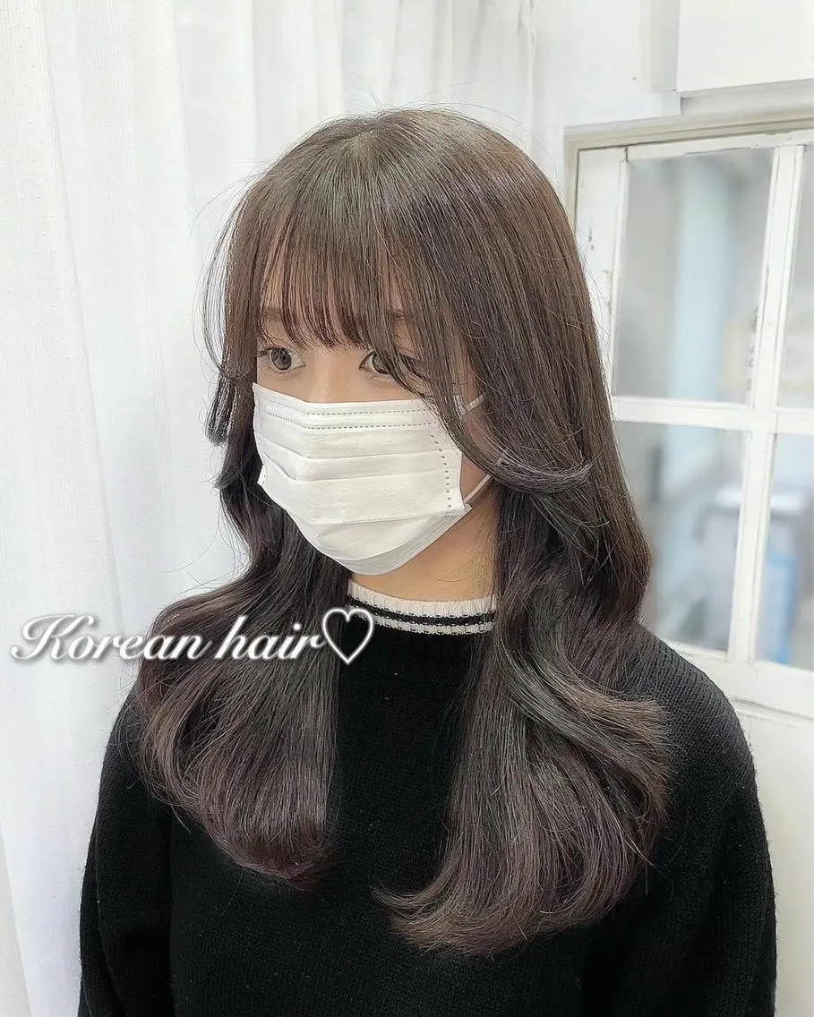 セミロング カット ヘアセット 韓国ヘア🤍髪質改善 🇰🇷AKANEのヘアスタイル