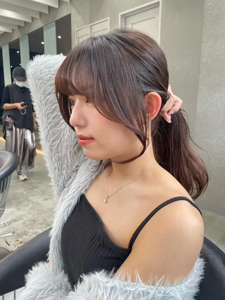 ロング 縮毛矯正 髪質改善 韓国風レイヤー 吉田のヘアスタイル
